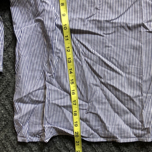 Belle Sky Blue and White Striped Blouse - Picture 5 of 9